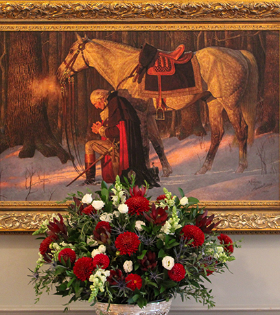 George Washington quỳ xuống cầu nguyện